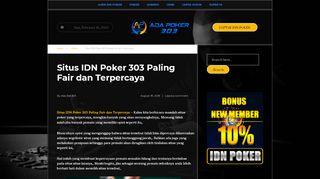 
                            8. Situs IDN Poker 303 Paling Fair dan Terpercaya