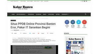
                            5. Situs PPDB Online Provinsi Banten Eror, Pakar IT Sarankan Begini