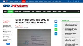 
                            10. Situs PPDB SMA dan SMK di Banten Tidak Bisa Diakses - SINDOnews