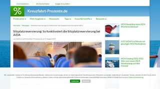 
                            8. Sitzplatzreservierung bei AIDA und TUI Cruises - So geht's