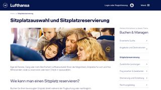 
                            10. Sitzplatzreservierung - Lufthansa