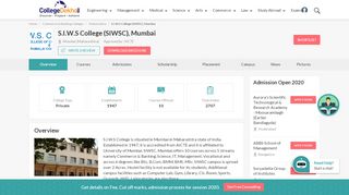 
                            8. S.I.W.S College (SIWSC), Mumbai - 2019 Admission, Courses, Fees ...