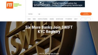 
                            9. Six More Banks Join SWIFT KYC Registry | FTF News