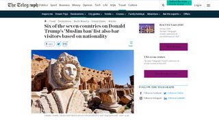 
                            1. Six of the seven countries on Trump's list also ban visitors based on ...