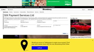 
                            12. SIX Payment Services Ltd: Private Company Information - Bloomberg