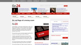 
                            10. Six red flags of a money scam | Fin24