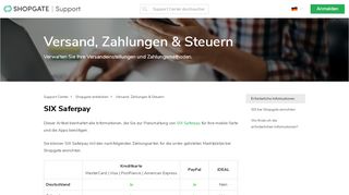 
                            8. SIX Saferpay – Support Center