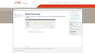 
                            9. SIX Swiss Exchange - Member Section Login