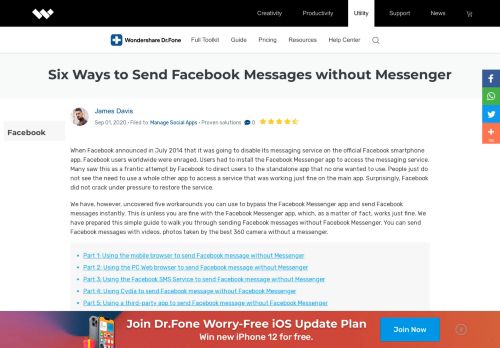 
                            5. Six Ways to Send Facebook Messages without Messenger- dr.fone
