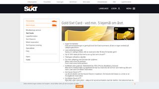 
                            4. Sixt Gold Card - Sixt biludlejning loyalitetskort