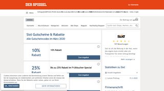
                            13. SIXT Gutschein → 10% Rabatt | Februar 2019 - Spiegel.de