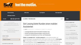 
                            12. Sixt Leasing bietet Kunden einen mobilen Assistenten - Sixt Blog