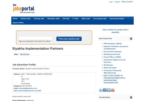 
                            6. Siyakha Implementation Partners | The Jobs Portal