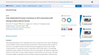 
                            13. Size-dependent Young's modulus in ZnO nanowires with strong ...