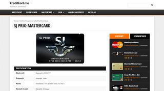 
                            8. SJ Prio MasterCard • Kreditkort.me