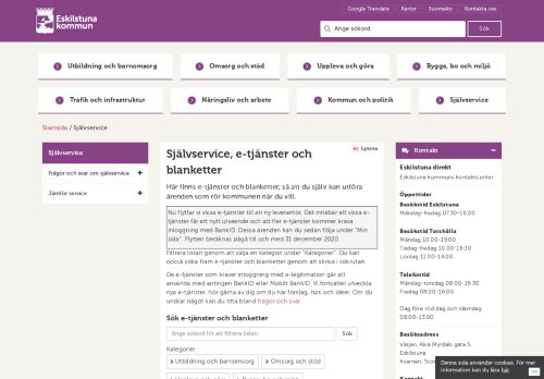 
                            7. Självservice, e-tjänster och blanketter - Eskilstuna kommun
