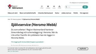 
                            10. Självservice (Heroma Webb) - Region Västmanland