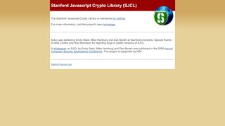 
                            7. SJCL: a Javascript crypto library - Stanford University