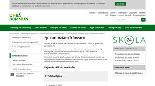 
                            7. Sjukanmälan/frånvaro - Umeå