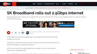 
                            13. ​SK Broadband rolls out 2.5Gbps internet | ZDNet