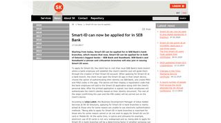 
                            9. SK - News - Smart-ID can now be applied for in SEB Bank