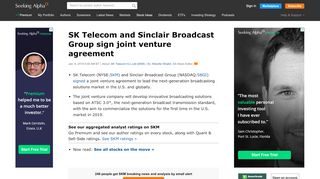 
                            11. SK Telecom and Sinclair Broadcast Group sign joint venture agreement