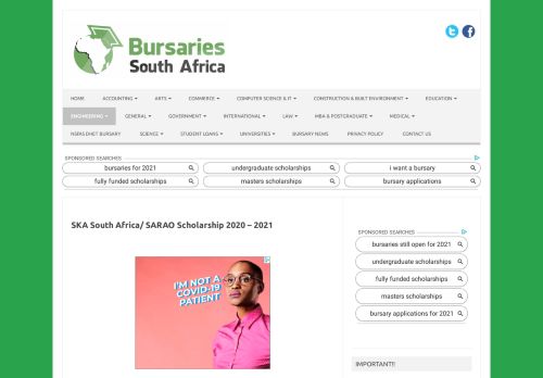 
                            5. SKA South Africa/ SARAO Bursaries 2019 - 2020 - Bursary
