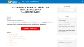 
                            4. Skaffa ditt Casumo login och ta del av din jättebonus och freespins