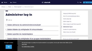 
                            7. Skat.dk: Administrer log-in