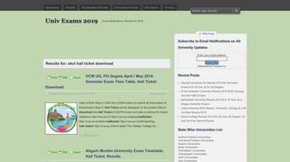 
                            7. Skct Hall Ticket Download | University Update 2019 results