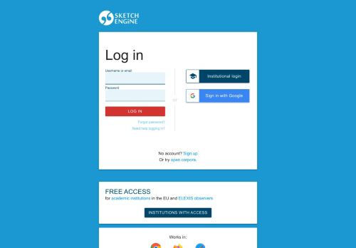 
                            5. Sketch Engine: Login