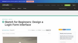 
                            3. Sketch for Beginners: Design a Login Form Interface - Web Design Tuts