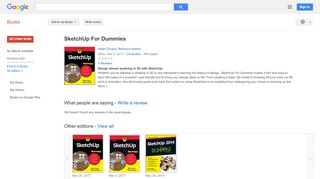 
                            10. SketchUp For Dummies - Iziphumo zeencwadi zikaGoogle