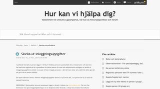 
                            7. Skicka ut inloggningsuppgifter : Unikum support