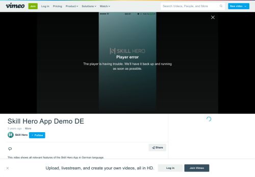 
                            8. Skill Hero App Demo DE on Vimeo