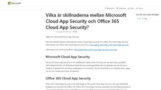 
                            8. Skillnader mellan Cloud App Security och Office 365 Cloud App ...