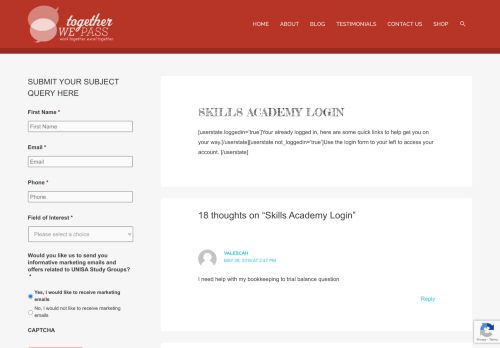 
                            5. Skills Academy Login | Together We Pass