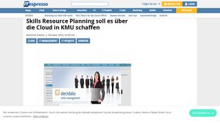 
                            10. Skills Resource Planning soll es über die Cloud in KMU schaffen ...