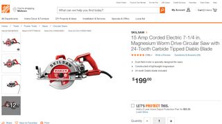 
                            5. SKILSAW 15 Amp Corded Electric 7-1/4 in. Magnesium Worm Drive ...