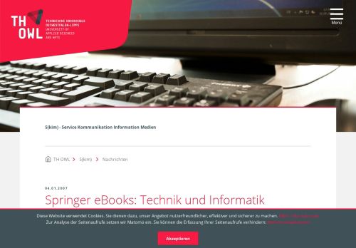 
                            11. S(kim): Springer eBooks: Technik und Informatik - Hochschule ...