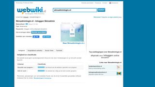 
                            2. Skinadminlogin.nl - Skinadminlogin - Inloggen Skinadmin - Webwiki