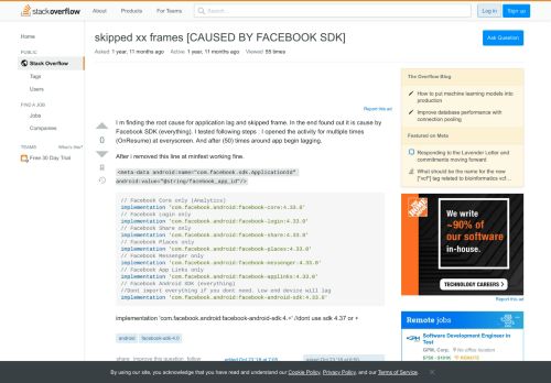 
                            9. skipped xx frames [CAUSED BY FACEBOOK SDK] - Stack Overflow