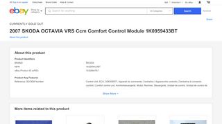 
                            13. SKODA OCTAVIA Typ 1z Comfort Control Module 1K0959433BT ...