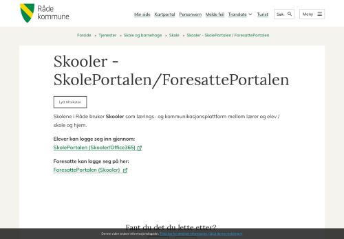 
                            11. Skooler - SkolePortalen/ForesattePortalen - Råde kommune