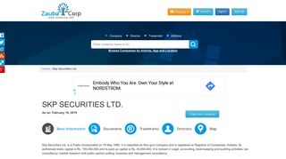 
                            7. SKP SECURITIES LTD. - Company, directors and contact details ...