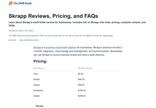 
                            7. Skrapp Reviews, Pricing, Key Info and FAQs - The SMB ...