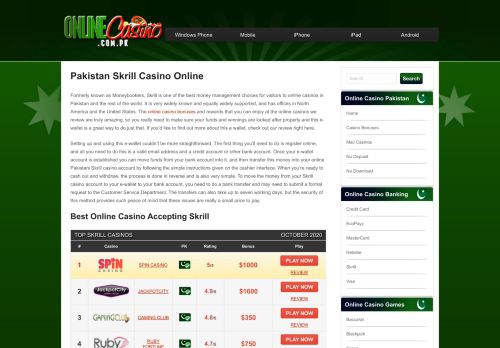 
                            10. Skrill Gambling Casinos Pakistan - Best Online Skrill ...