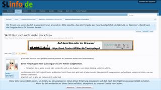 
                            7. Skrill lässt sich nicht mehr einrichten | - SLinfo
