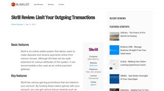 
                            6. Skrill Review: Limit Your Outgoing Transactions | Blinklist.com