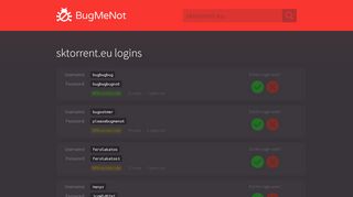 
                            13. sktorrent.eu passwords - BugMeNot